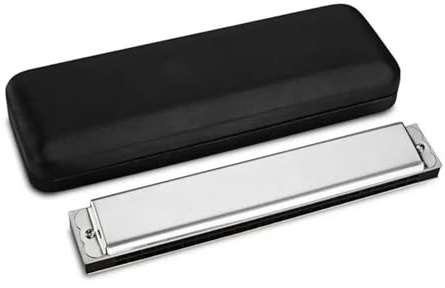 Professional Mundharmonika 24-Loch Professionelles Tremolo-Mundharmonika-Mundharmonika-Musikinstrument(Silver,DB Tone)