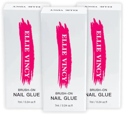 Super Strong Brush-On Nail Glue for Acrylic & Press-On Nails | Quick-Dry, Long-Lasting Professional Nail Adhesive | 3-Pack (7ml / 0.24 fl. oz Each) | Ultra Strong Hold & Easy Application