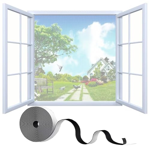 Negro Mosquitera para puerta de ventana W145 x H170cm Mosquitera para Ventana,Mosquitera Antiinsectos,Adecuada para Puertas y Ventanas en la Sala de Estar y la Cocina