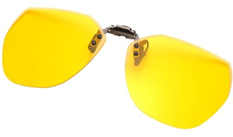 Clip Occhiali Guida Notturna Polarizzati, Flip Up Lenti Gialli Anti-Abbagliamento Migliorano la Visione Notturna e Riducono l'Affaticamento Oculare Ultraleggero Accessorio per Occhiali da Vista, UV400
