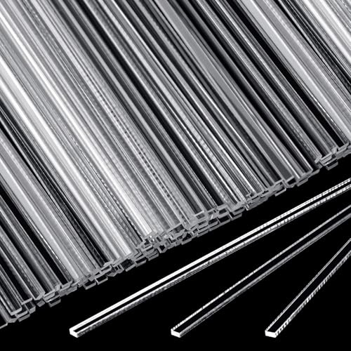 Beeveer 100 Pcs Clear Acrylic Sticks Flat 7.87 for Cake Topper | Reusable Lollipop Candy Cake Pops Sticks, Smooth Surface, Ideal Cupcake Chocolate Dessert Decorations, DIY Baking Supplies
