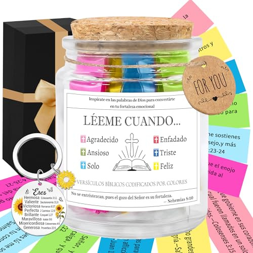 Versos de la Biblia en un frasco, jarrón de versos de la Biblia española, Leeme Cuando en Español, Tarro de Versículos Bíblicos en Español, Versos de la Biblia en Frasco en Español, Regalos Cristianos