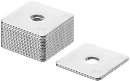 QUARKZMAN Arandela Cuadrada, M6, Placa con Orificio Redondo Acero Inoxible 201, para Reparación de Maquinaria y Construcción en Exteriores y Tornillos y Pernos, M6x30x30x2, 20Pcs