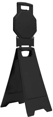 Cartello di avvertimento da pavimento vuoto | 100 cm nero Attenzione Warning Board | Cartello di sicurezza personalizzabile su entrambi i lati | Cartello di sicurezza pieghevole indipendente per uso