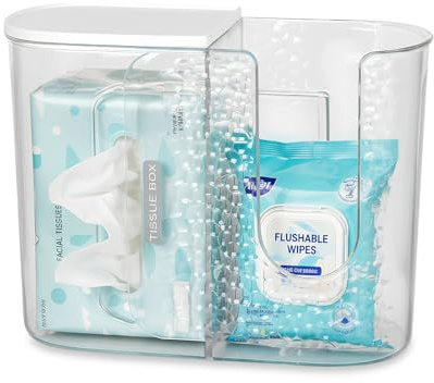 Dispenser per Salviette Umidificate a Parete, Autoadesivo Scatola per Asciugamani Carta, Supporto da Parete Scatola per Fazzoletti, Contenitore di Salviettine per Bagno e Cucina