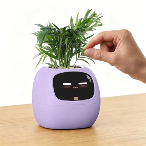 PLANTSIO Ivy Interaktiver KI-Schreibtisch-Begleiter, intelligentes Pflanzentier mit über 100 Ausdrücken, niedlicher Indoor-Pflanztopf für Bürodekoration, einzigartiges Geschenk für Pflanzenliebhaber