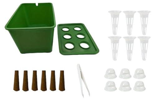 Opatiny Kit de culture hydroponique d'intérieur avec système d'auto-arrosage des herbes - Complet pour culture aquatique - Jardinage d'intérieur - Blanc