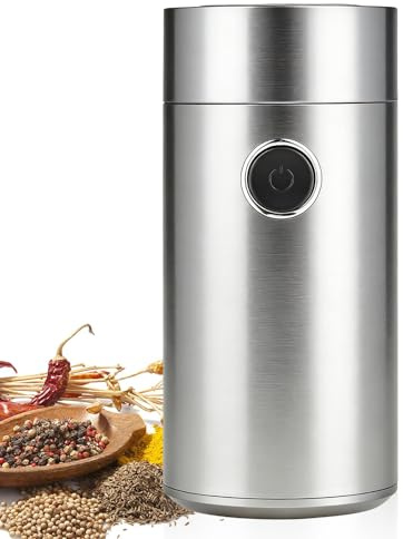 Macinacaffè elettrico da 150 W, in acciaio inox con capacità di 50 g, macinino One Touch per chicchi di caffè, noci e spezie, macinaspezie ad alta velocità