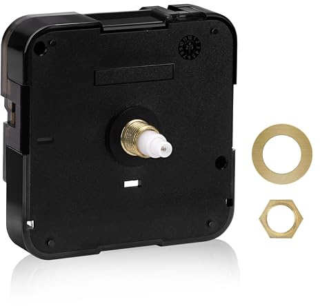 Foxtop Stiller Quarz Uhrwerk Batteriebetrieben 12,5mm Wellenlänge für DIY, Reparatur & Wanduhren Kompatibel mit AA-Batterien (Kohle/Zink & Alkali) (1, Quadratisch)