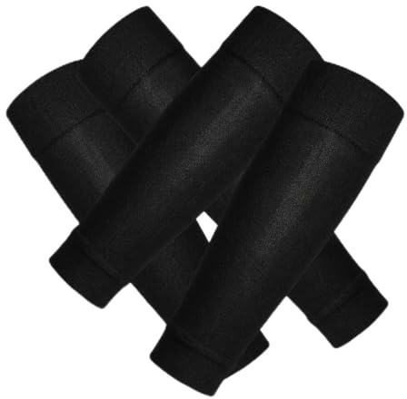 2 Paar Schwarz FußBall Stutzen,Ohne Socken Kinder Fußball,Elastisch Sleeves Tubes Sportsocken,Stulpen Fussball Jungs,Universalgröße Stutzenstrumpf,für Jungen Laufen,Basketball,Radfahren,Eishockey