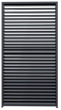 PURPLE LEAF Pergola Bioclimatique Accessoire PB-AS01, Panneau Brise-Vue à Lames en Aluminium (1/3 côté 3 m), Lames Fixes pour Protection Solaire et Intimité, Gris, Pergola Non Incluse