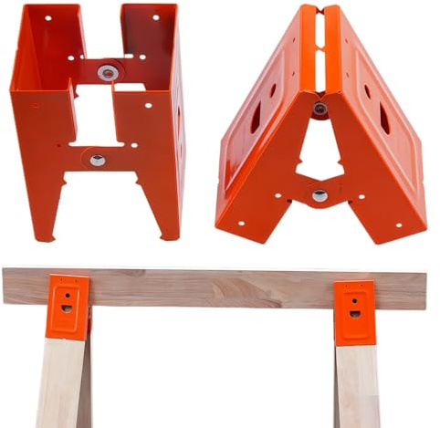Heavy-Duty Sawhorse Bracket with Down Clamp, Heavy Duty Sawhorse Brackets, Saw Horse with Anti-Slip Gripping Teeth, Set Up in 3 Seconds, Start Professional Work Anytime, Anywhere (1)