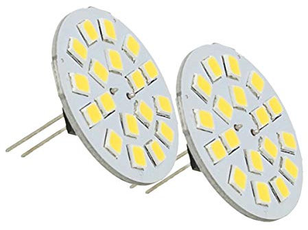 LEDLUX 2 Lampadine LED G4 Bispina DC AC 12V 24V 3W Attacco Centrale 18 SMD 2835 (3000K)