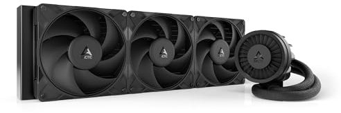 ARCTIC Liquid Freezer III Pro 420 - Refroidisseur de CPU AIO, 3 x 140 mm refroidissement par eau, radiateur 38 mm, pompe PWM, ventilateur VRM, AMD AM5/AM4, Intel LGA1851/1700 Cadre de contact - Noir