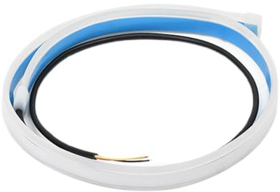 Rtyweth 2 x Auto-LED-Tagfahrlicht, flexibler Streifen, rot, blau, eisblau, Blinker, 12 V, Signalleuchten, Weiß, Gelb, 2 Stück