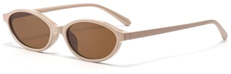 JCTAIFOO Ovale Retro Sonnenbrille für Damen Herren, Vintage Stil Cateye Sonnenbrille, UV400 Brille