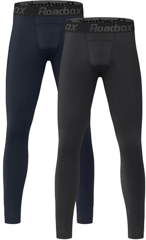 Roadbox Boys Compression Leggings, Youth Athletic Tights Basketball Base Layer Pants, Kids Quick Dry Legging Sports Football
