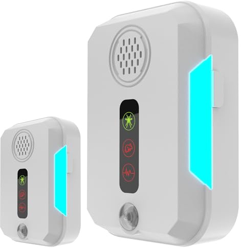 3T6B Repelente Ultrasónico de Plagas, Repelente Mosquitos Electrico Ultrasonico, Repelente Ultrasónico Ratas para Anti Mosquitos, Ratones, Arañas, Moscas,Cucarachas (2 Pack)