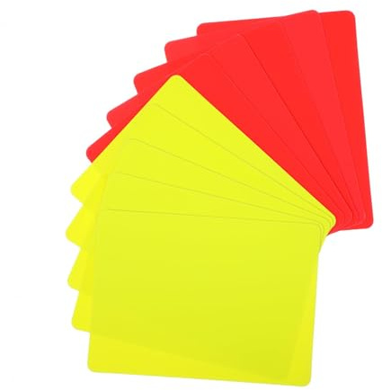 OYUUJII Football Referee Card,10 pcs Referee Penalty Card Professional Soccer Penalty Cards Warning Ejection Delay Red Yellow Judge Cards for Sport Competition,Play & Training