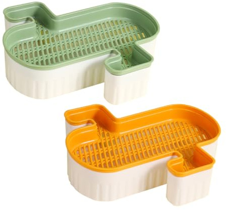 Alasum Caja para Plantar Hierba para Gatos 2piezas Plástico Duradero, Fácil de Limpiar y Facilitar la Germinación en Jardinería Doméstica o Balcón