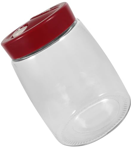 MUELODSIC Bocal de Fermentation en Verre 1400 Ml Couvercle Hermétique Pot à Cornichons Ménager Étanche Récipient Cuisine pour Conservation Aliments Frais et Brassage Vin
