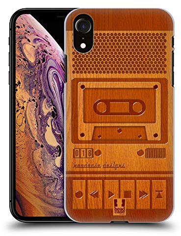 Head Case Designs Magnétophone Gadget en Bois Coque Dure pour l'arrière Compatible avec Apple iPhone XR