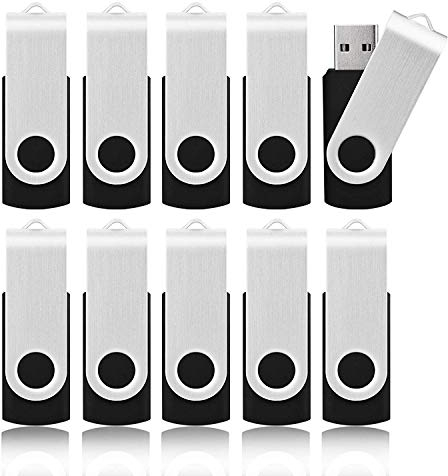 8 GB USB Stick 10Pack, KOOTION Bulk USB Flash Drive Swivel 8 GB Memory Stick Pen Drive Thumb Drive Jump Drive Computer Data Storage (10Pack Black)