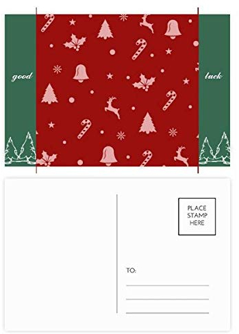 Weihnachts-Postkarten-Set, Schneeflocke, Elch mit Krücke, Glücksbringer, 20 Stück