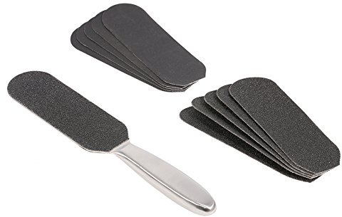 Doppelseitige Hornhautfeile + 10 PCS Sandpapier Set für Pediküre, Grobe und Feine Seiten für effektive Hornhautentfernung(25 x 4.5cm)