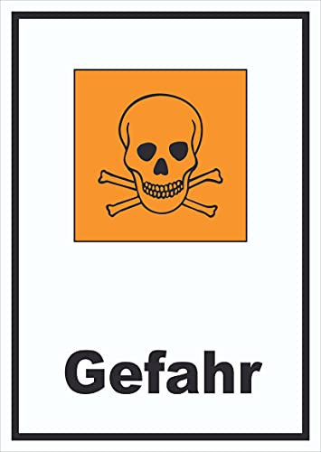 HB-Druck Schild Gefahrensymbol giftig Gefahr Totenkopf hochkant A1 (594x841mm)