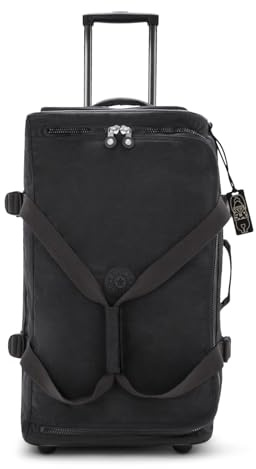 Kipling Teagan M Bolsa de Viaje Mediana con Ruedas, Vertical, Black Noir (Negro)