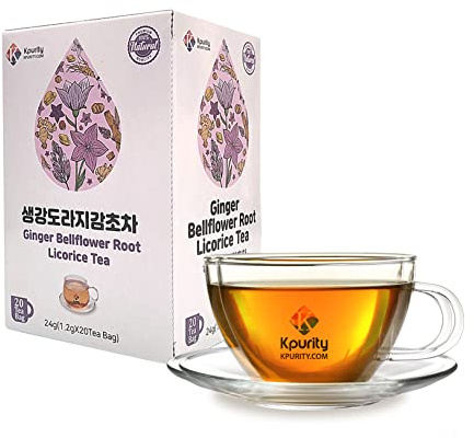 Organic Ginger Bellflower Root Licorice Tea 1.2g x 20 Tea Bags Natural Ingredients Herbal Support Healthy Digestion