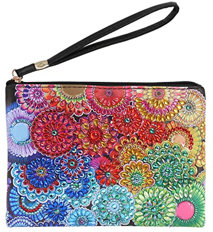 JSRQT Diamantkonst Handväska - 5D Diamant Målning Cross-Body Väska för Flickor Kvinnor - Blomma Gör-Det-Själv Axelväska Med Kedja för Fest Resor