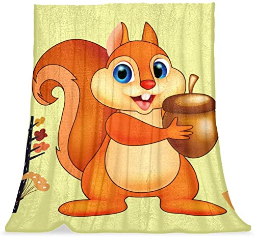 Plüschdecke, Nickerchendecke, Warm Cosy Soft, Mikrofaserdecken,cartoon Tier Tier tannenzapfen
