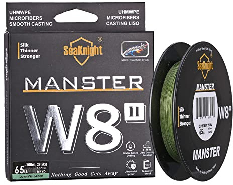 Seaknight Trenzado de Pescar W8 II Trenzado de 8 Hilos 150m/300m/500m Hilo Trenzado de multifilamentos para Pesca en mar 15-100LB