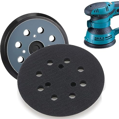 Hzyclzh 8 Loch Schleifpads, 125mm Schleifpad Ersatz, Schwarz, Polyurethan, Kompatibel mit Holz, Metall, Kunststoff, Staubdicht, Einfache Installation, für BO5021, BO5041, Exzenterschleifer