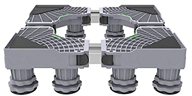 Universal Base Dorm Fridge Stand Adjustable Washing Machine Base Length 45-60cm Width 47-60cm Washer Pedestals & Frames Holder Stand for Wine Cooler Air Conditioner Height 10-14cm (12Legs)