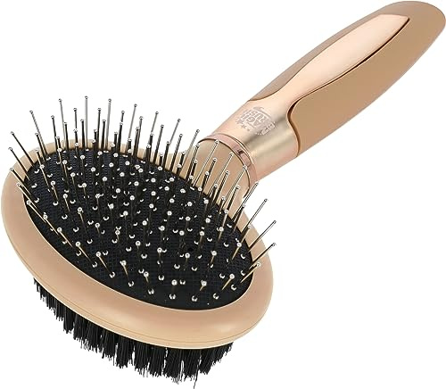 MagicBrush Spazzola doppia per cani, 9 x 20 cm, dorata