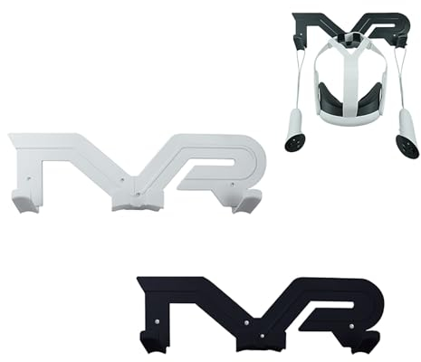 VR Headset Wall Mount Controller Bracket Home Storage Hanger for Meta Quest 3 2/Quest Pro/Pico 4 /Quest Rift VR Accessories (Black)