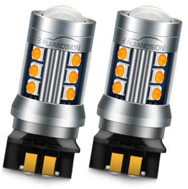 Ruiandsion 2 bombillas LED PWY24W PWY24W ámbar intermitentes, 12181NA 12174 12182 10-30V 3030 15SMD LED de repuesto para luces intermitentes delanteras