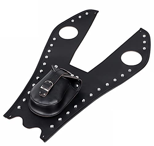 SHMTOOL Remache de Cuero PU, Babero de Revestimiento de la Cubierta del Tanque de Combustible de Gas para Harley Softail Fatboy FLST Slim FLS