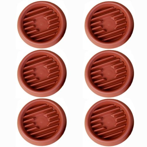 Kirmoo Sottovaso per piante e fiori, in plastica, confezione da 6, piccoli vassoi per piante per interni, senza fori, rotondi, per cactus succulente (terracotta, S (per vaso da 5 ~ 6,3 cm)