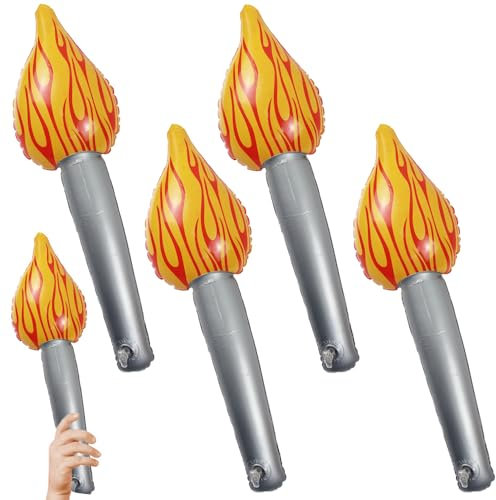 YGCHEN Globos Antorcha Olímpica Inflable Llama Olímpica Globos de Aluminio Palo de Antorcha Olímpica Juguete Llamas Foil Globos Eventos Deportivos 4 Piezas