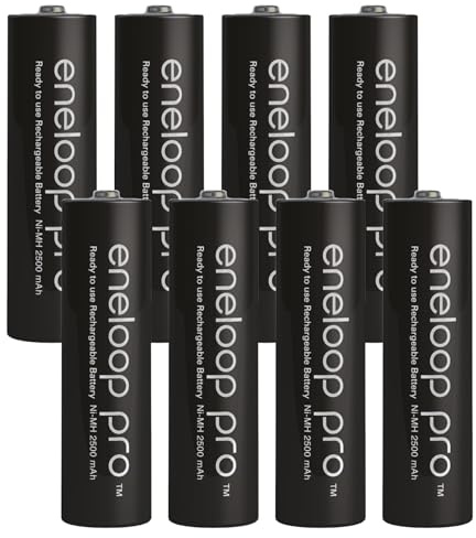 8er Pack Panasonic Eneloop PRO XX AA/Mignon Akkus 2550 mAh Hochleistungs NI-Mh Akku Batterien in Kraftmax Akkubox V5