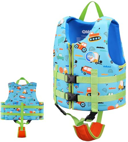Gilet de Natation OSHYLE pour Enfants Gilet Flottant pour Tout-Petits avec Sangle de sécurité Aide à la flottabilité (WB-EV, M(3-6))