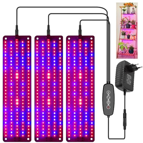 Rosnek Pflanzenlampe LED Vollspektrum, 450 LEDs Pflanzenleuchte Wachsenlicht für Zimmerpflanzen, Grow Light mit 3/6/12H Zeitschaltuhr, 6 Arten von Helligkeit
