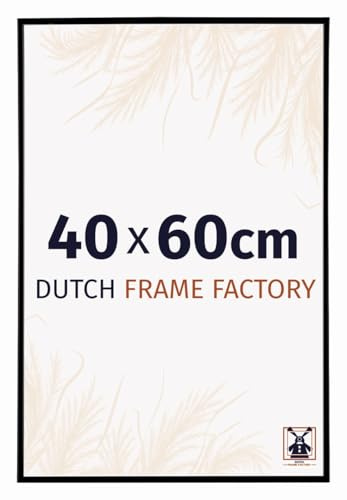 Dutch Frame Factory - Bilderrahmen 40x60 cm Schwarz Matt - Kunststoff | Antireflex-Acrylglas aus Kunststoff, Wandmontage, Geeignet für Fotos, Poster und Puzzles, Easy, Made in Holland