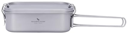 iBasingo 800 ml titanmatlåda med lock och bärhandtag läcker bento-behållare för camping, utomhus och kontor matsäker köksutrustning på språng – diskmaskinssäker Ti2081C