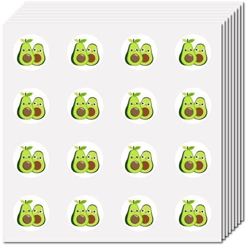 CREATCABIN 128Pcs Planner Stickers Avocado Stickers Waterproof Circle Vinyl Decals Sticky Dot Tags for Packaging Bags Water Bottle Laptop Calendars Planner Accessories Home Office Use 0.98In