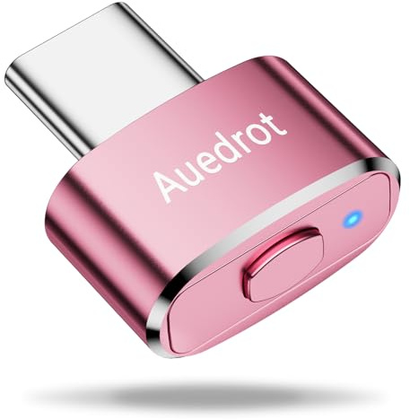 AUEDROT Mouse Jiggler USB-C Nicht Nachweisbar Mover mit Schaltertaste, Metall Maus Beweger Automatisch Maus Jiggler mit 2 Jiggler-Modi, Treiberfrei, Plug & Play, Hält Computer/Laptop Wach, Roségold